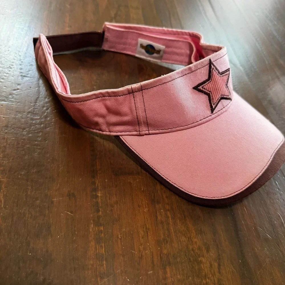 Pink Universal Studios Kid’s Visor Hat With Star On Front Adjustable 100% Cotton